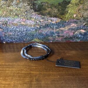 Two gorgeous 14K Gold SAPPHIRE bead bracelets